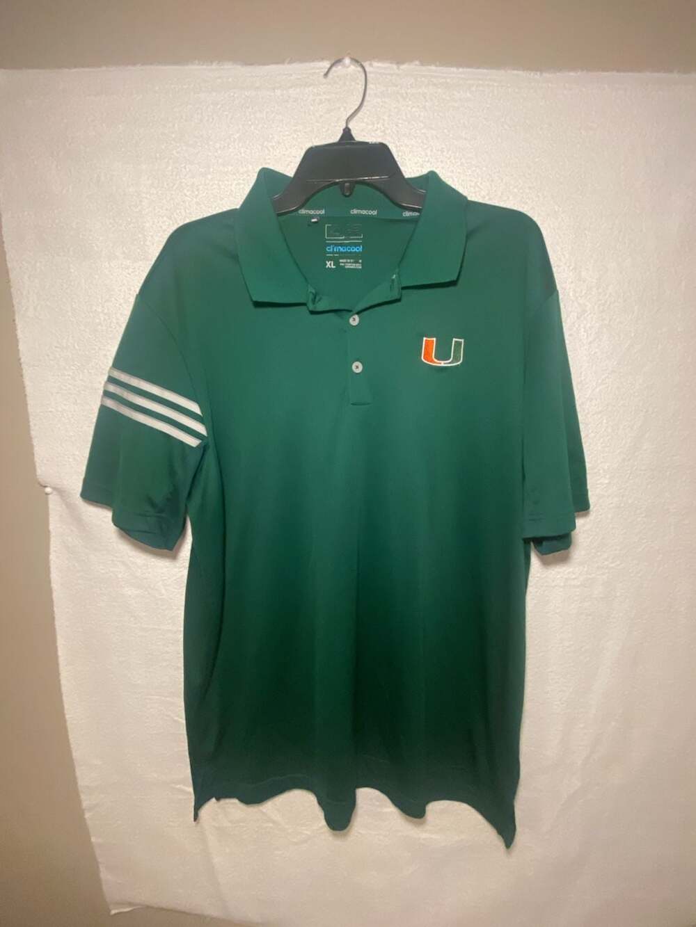 Adidas Miami Hurricanes Climacool Polo Shirt Green